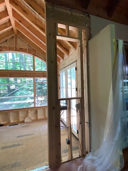 Drywall hung and finished in a cabin great room in North Georgia