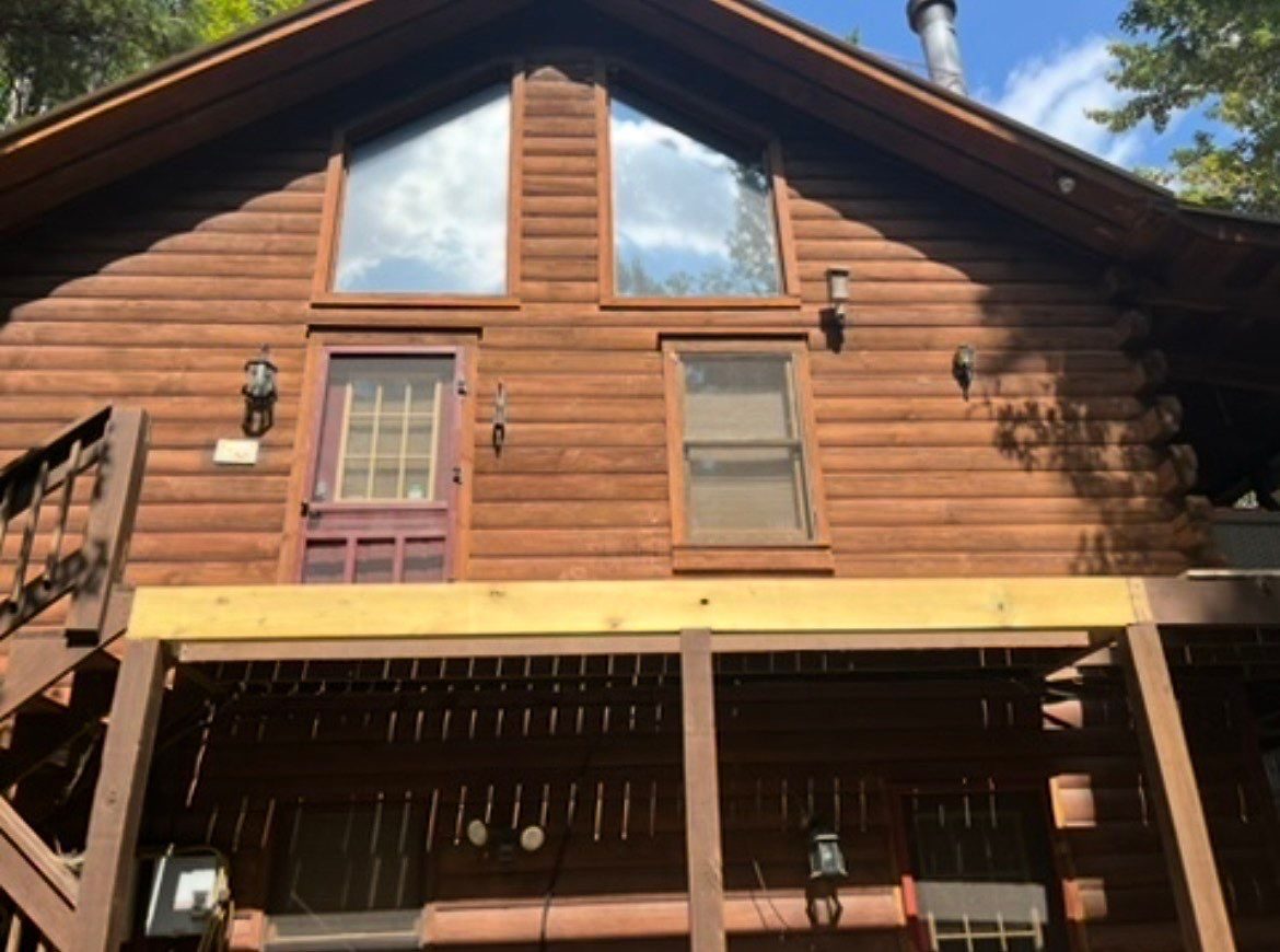 Cherry Log Deck Rebuild & Stain: photo 7 of 14