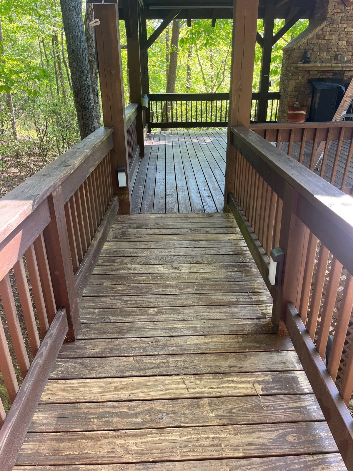 Cherry Log Deck Rebuild & Stain: photo 3 of 14