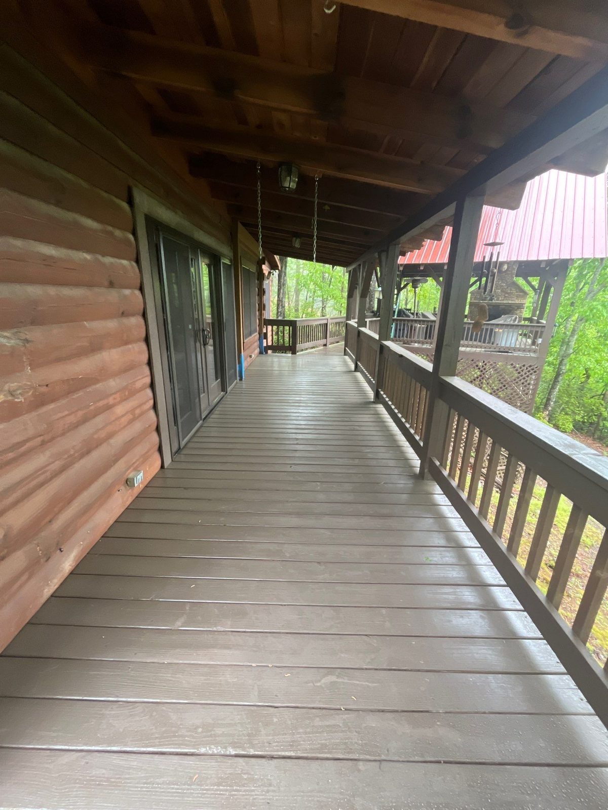 Cherry Log Deck Rebuild & Stain: photo 11 of 14