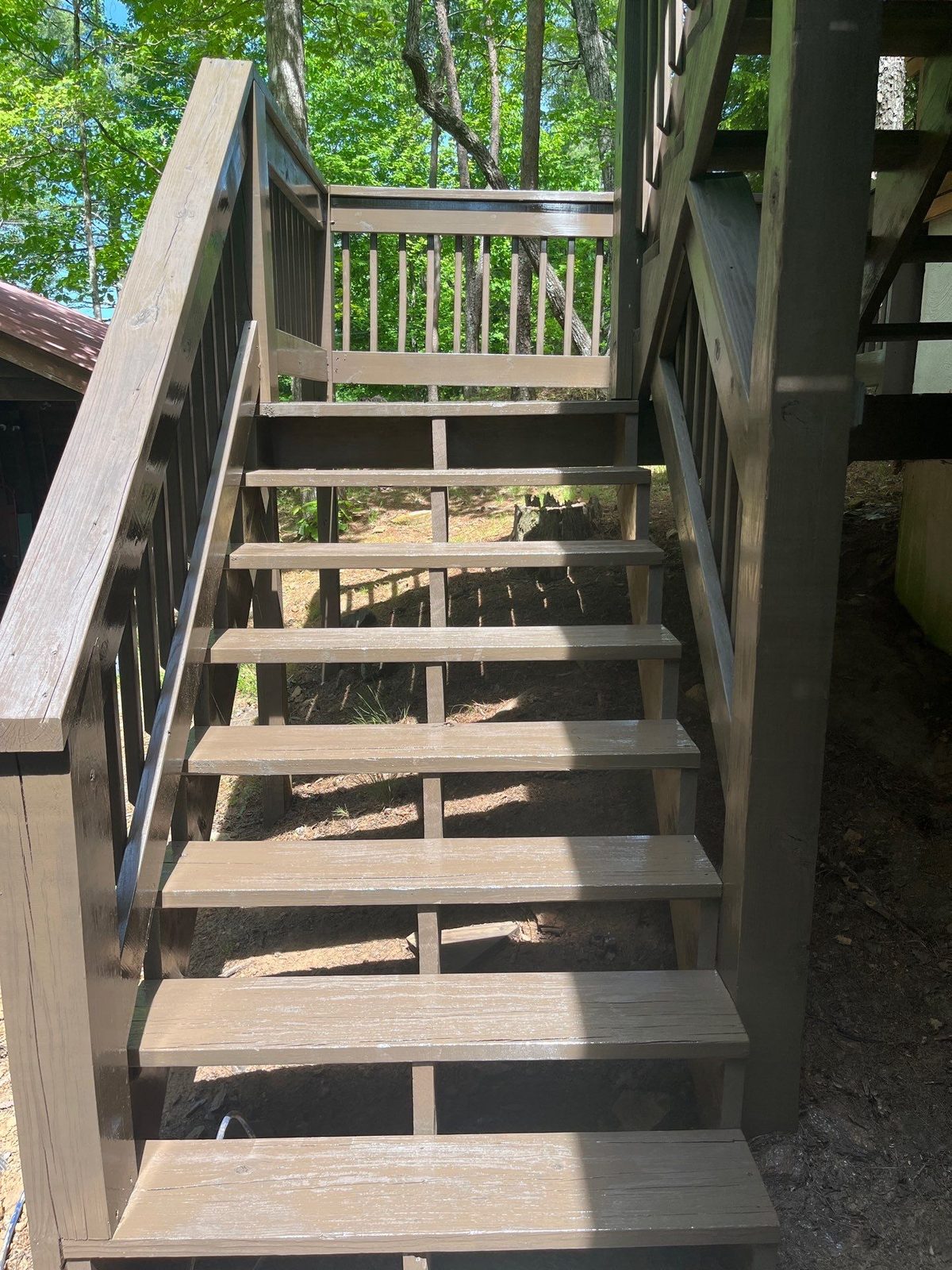 Cherry Log Deck Rebuild & Stain: photo 9 of 14